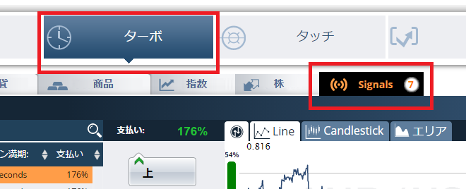 Signals(シグナルズ)を表示させる