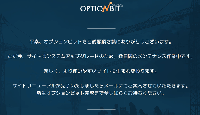 オプションビットメンテナンスのお知らせ