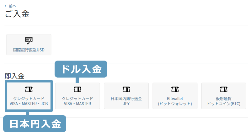 ゼン・トレーダー クレジットカードで入金する方法