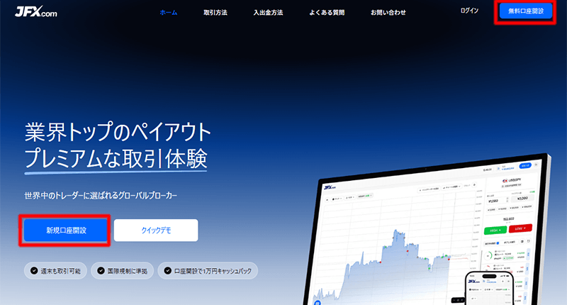 JFX.comの口座開設